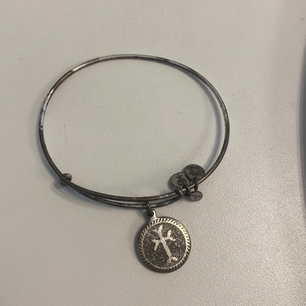 Alex and ani cross charm bracelet